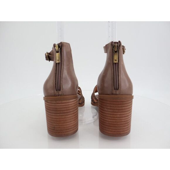 Lucky Brand Tasmina Women's Leather Ankle Strap Block Heel Brown Size 10M - Picture 5 of 12